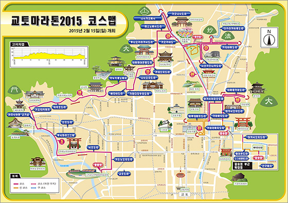 교토 마라톤 2015 코스 맵